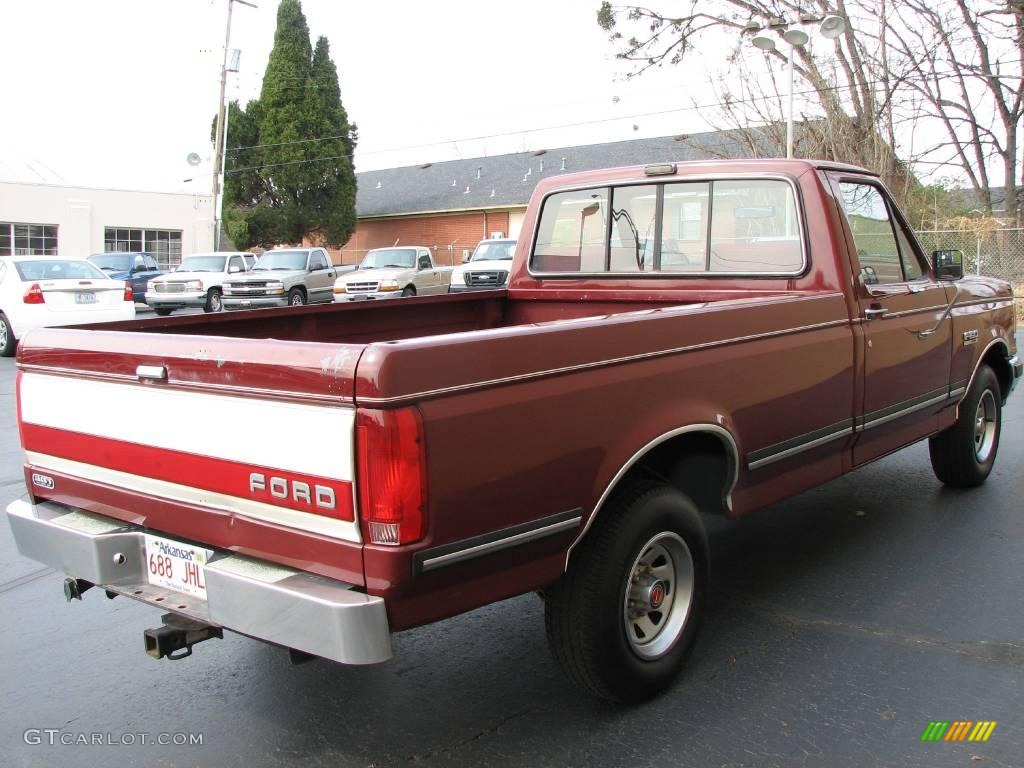 Cabernet Red 1990 Ford F150 XLT Lariat Regular Cab Exterior Photo #4599899