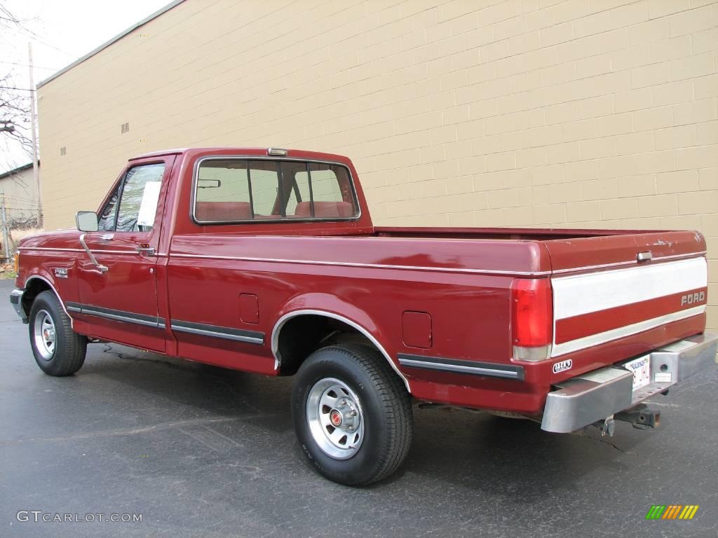 Cabernet Red 1990 Ford F150 XLT Lariat Regular Cab Exterior Photo #4599909
