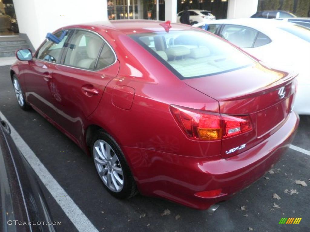 2008 IS 250 AWD - Matador Red Mica / Cashmere Beige photo #6