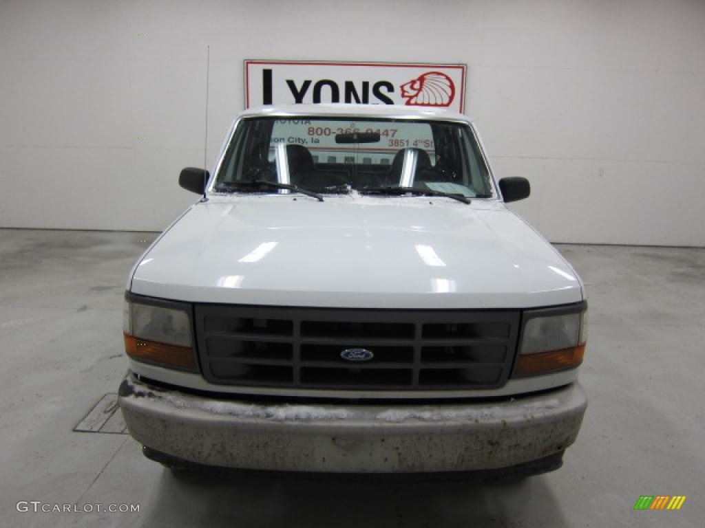 1995 F150 XL Extended Cab - Colonial White / Gray photo #4