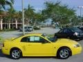 2004 Screaming Yellow Ford Mustang V6 Coupe  photo #2