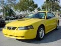 2004 Screaming Yellow Ford Mustang V6 Coupe  photo #7