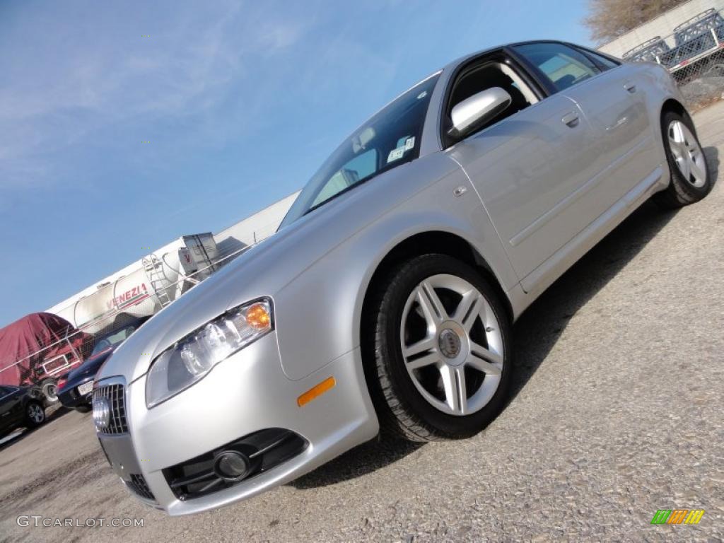 2008 A4 2.0T quattro S-Line Sedan - Light Silver Metallic / Black photo #1