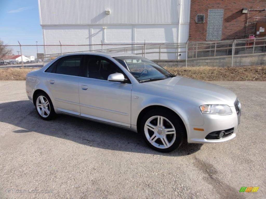 2008 A4 2.0T quattro S-Line Sedan - Light Silver Metallic / Black photo #6