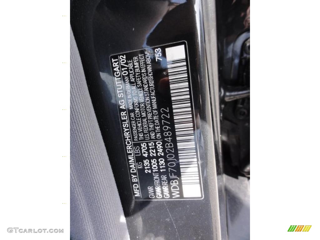 2002 E Color Code 753 for Tectite Grey Metallic Photo #46004143