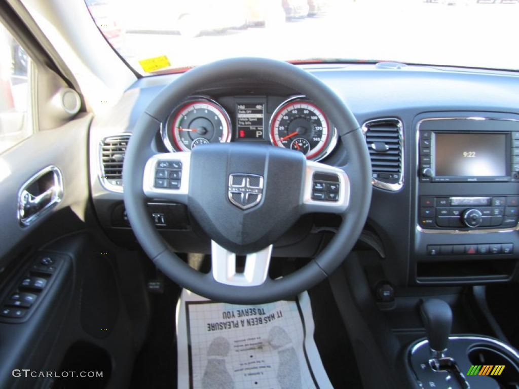 2011 Dodge Durango Crew Black Steering Wheel Photo #46006730