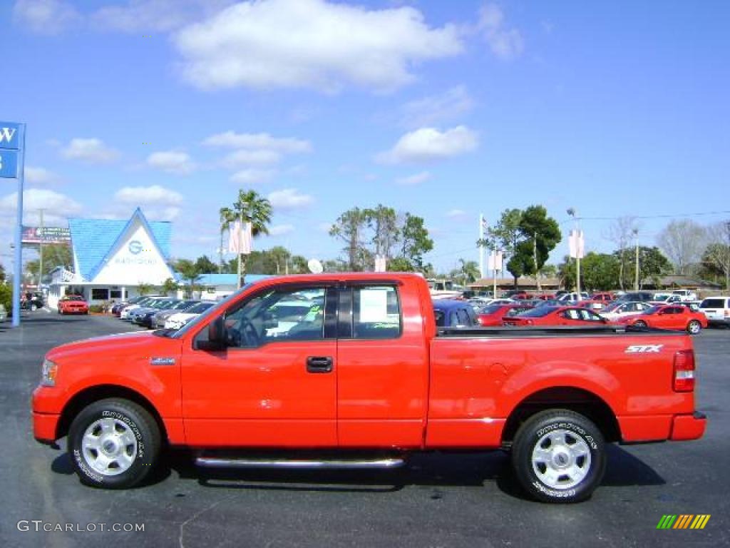 2004 F150 STX SuperCab - Bright Red / Medium/Dark Flint photo #4