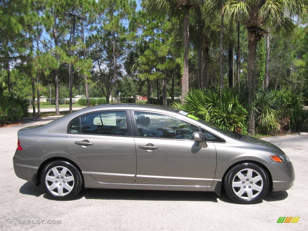 2007 Civic LX Sedan - Galaxy Gray Metallic / Gray photo #2