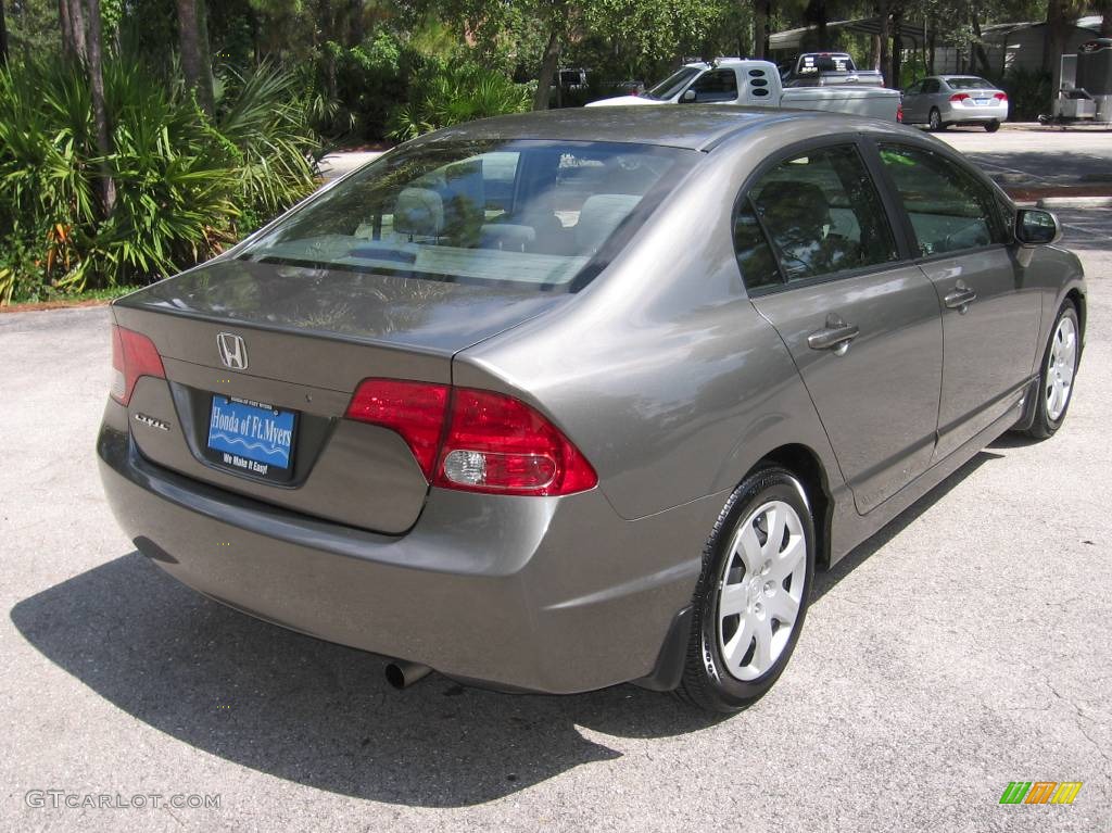 2007 Civic LX Sedan - Galaxy Gray Metallic / Gray photo #3