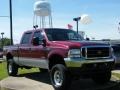 2004 Dark Toreador Red Metallic Ford F350 Super Duty Lariat Crew Cab 4x4  photo #7