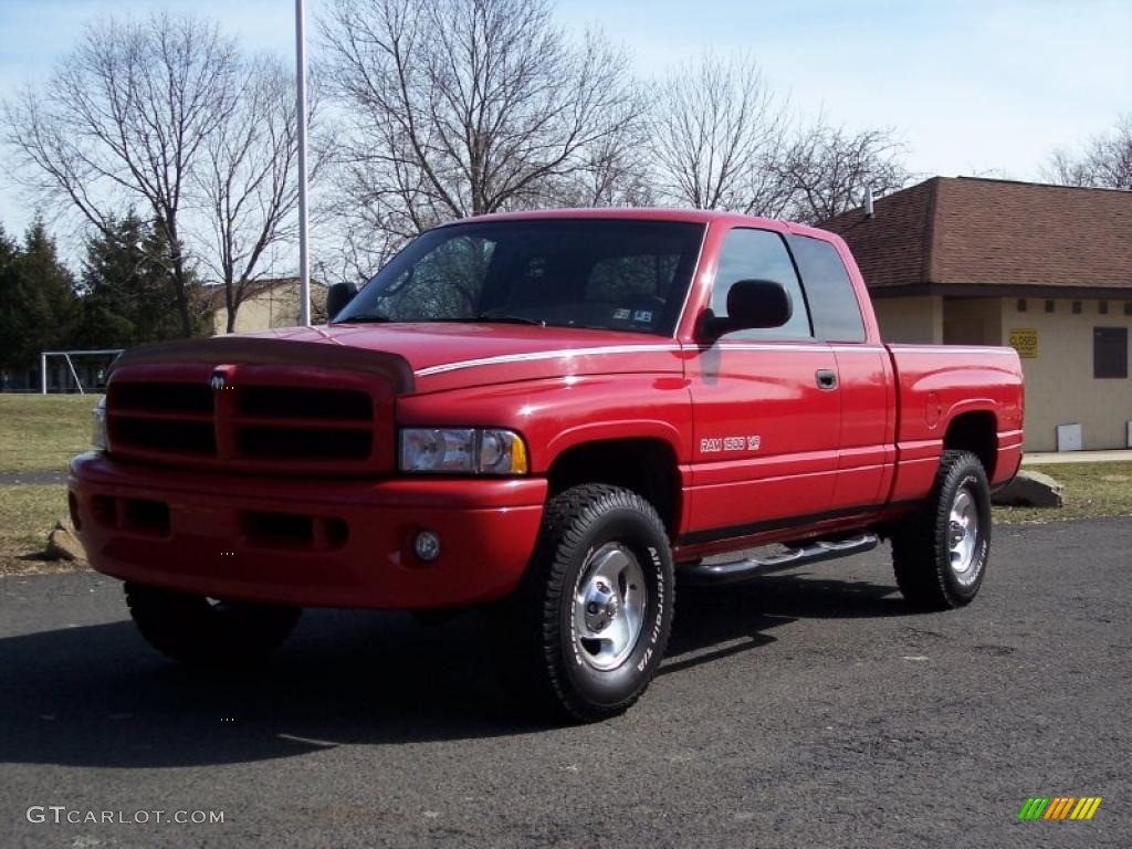 1999 Ram 1500 Sport Extended Cab 4x4 - Flame Red / Mist Gray photo #8