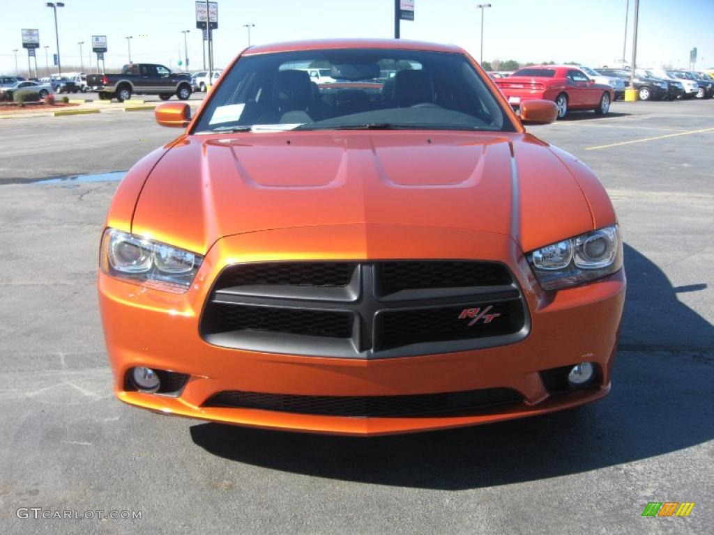 Toxic Orange Pearl 2011 Dodge Charger R/T Plus Exterior Photo #46010759