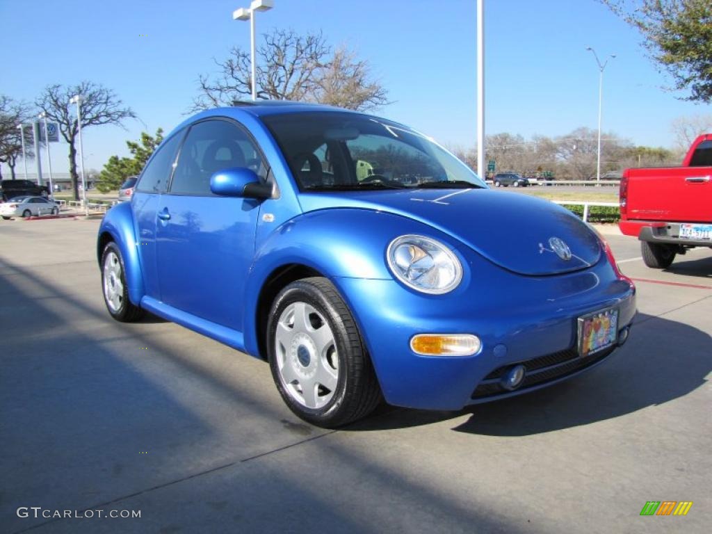 2001 New Beetle GLS Coupe - Techno Blue Pearl / Light Grey photo #7
