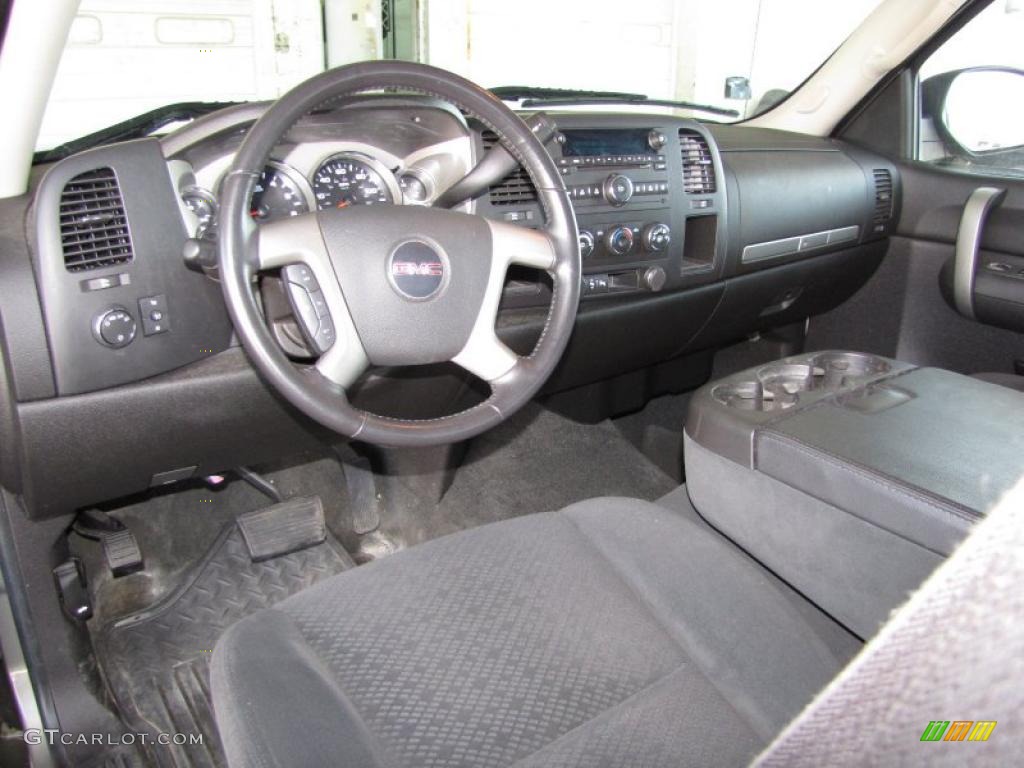 Ebony Interior 2008 GMC Sierra 1500 SLE Extended Cab Photo #46016626
