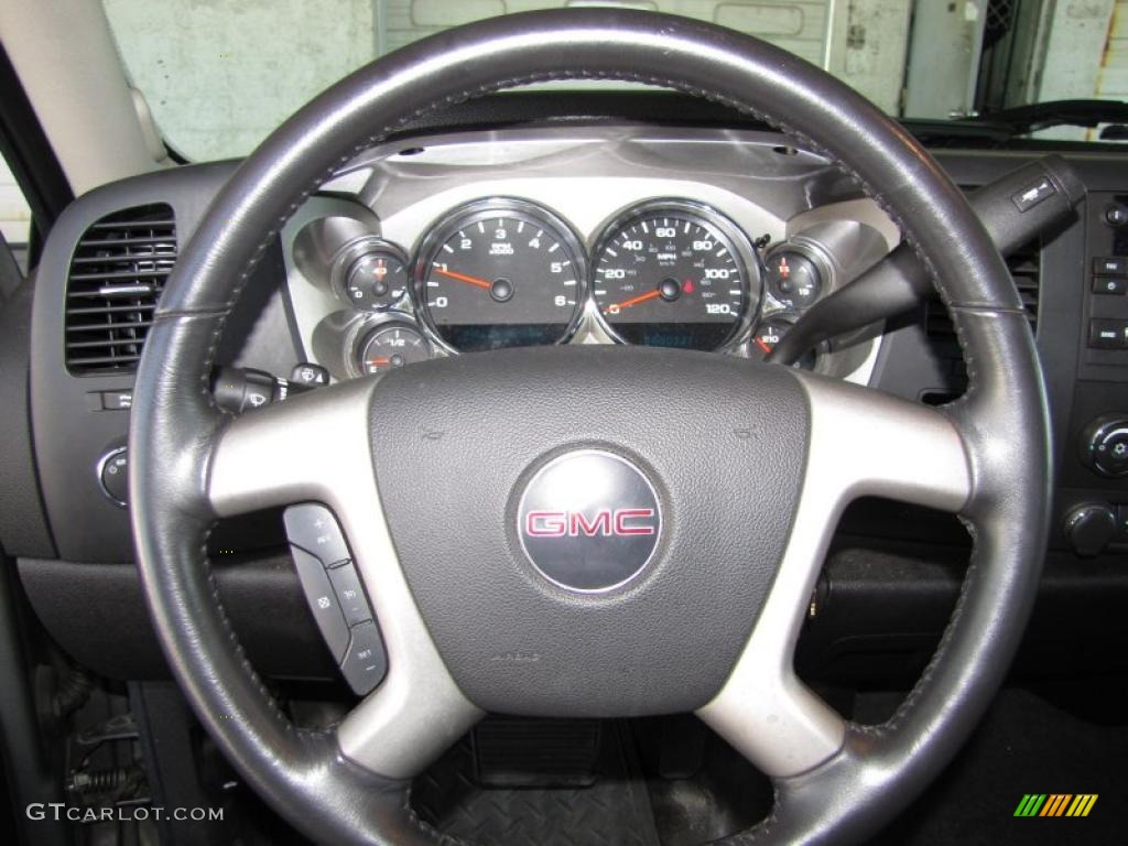 2008 GMC Sierra 1500 SLE Extended Cab Ebony Steering Wheel Photo #46016638