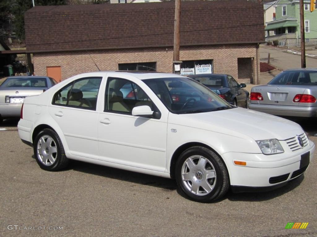 2001 Jetta GLX VR6 Sedan - Cool White / Beige photo #2