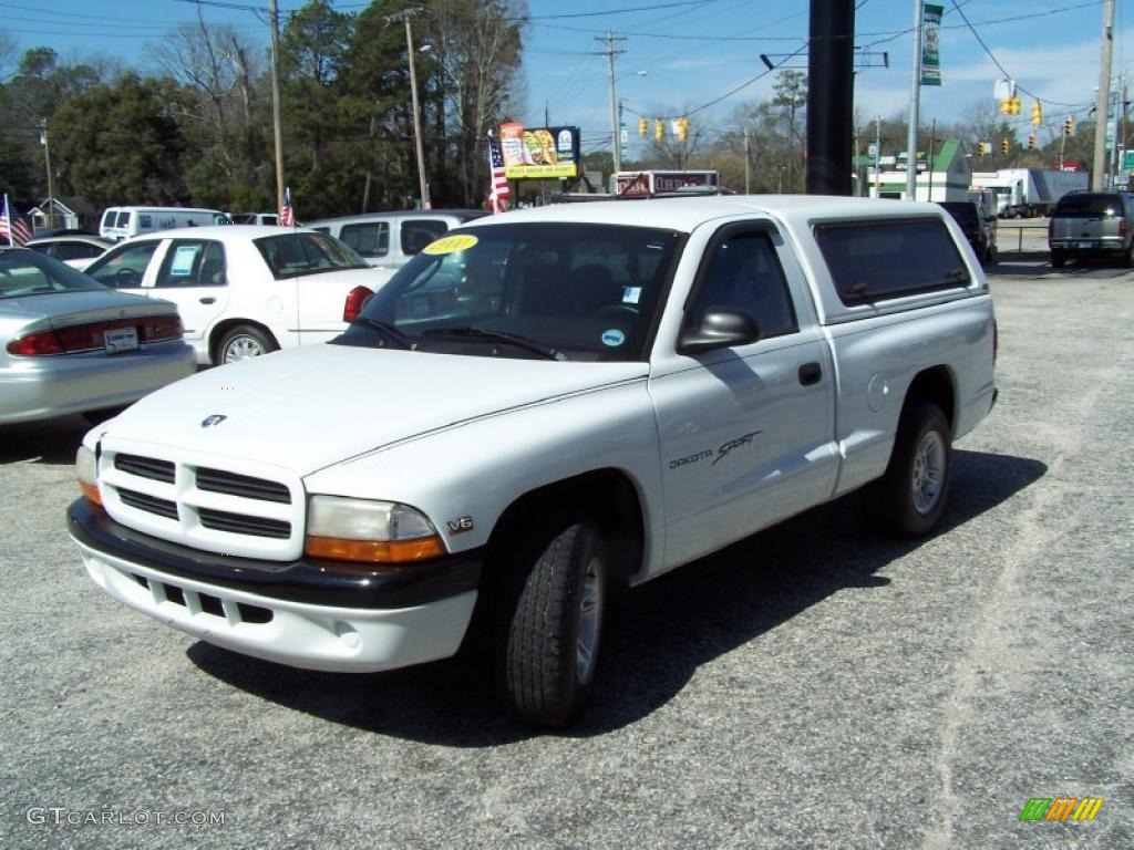 2000 Dakota Sport Regular Cab - Bright White / Agate photo #1