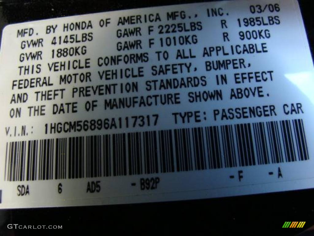 2006 Accord EX-L Sedan - Nighthawk Black Pearl / Ivory photo #15