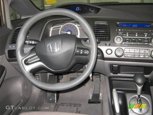 2007 Civic LX Sedan - Galaxy Gray Metallic / Gray photo #27