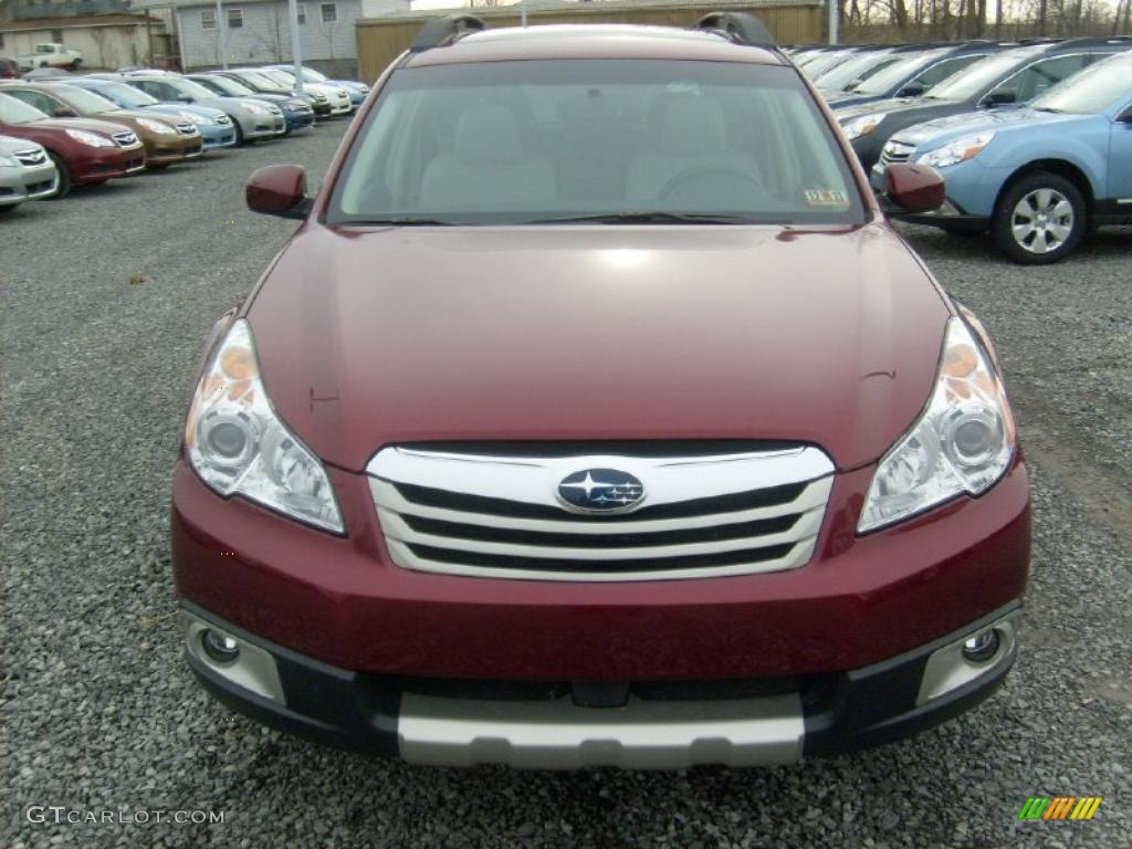 2011 Outback 2.5i Limited Wagon - Ruby Red Pearl / Warm Ivory photo #10