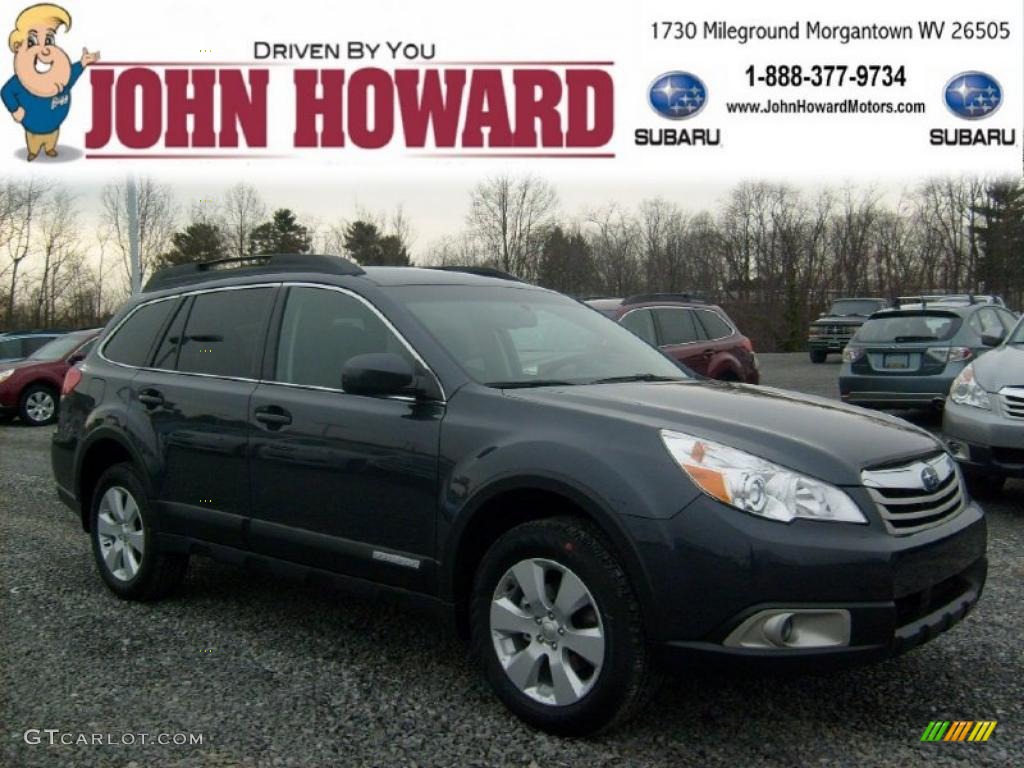 2011 Outback 2.5i Premium Wagon - Graphite Gray Metallic / Off Black photo #1