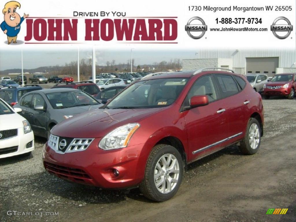 2011 Rogue SL AWD - Cayenne Red / Gray photo #1