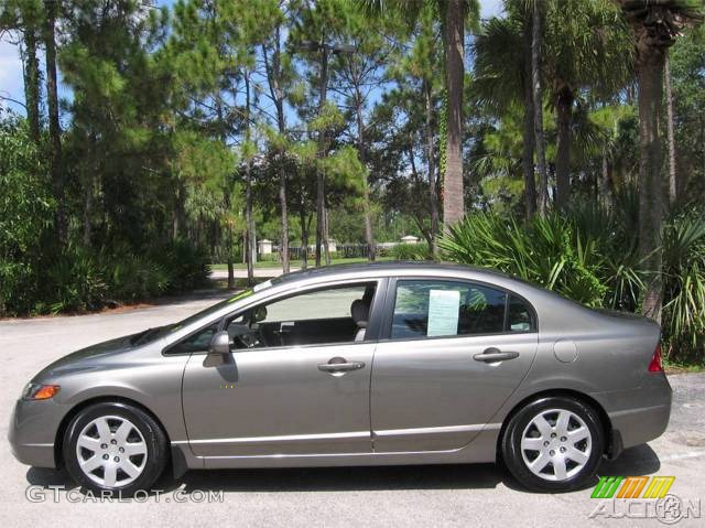 2007 Civic LX Sedan - Galaxy Gray Metallic / Gray photo #32