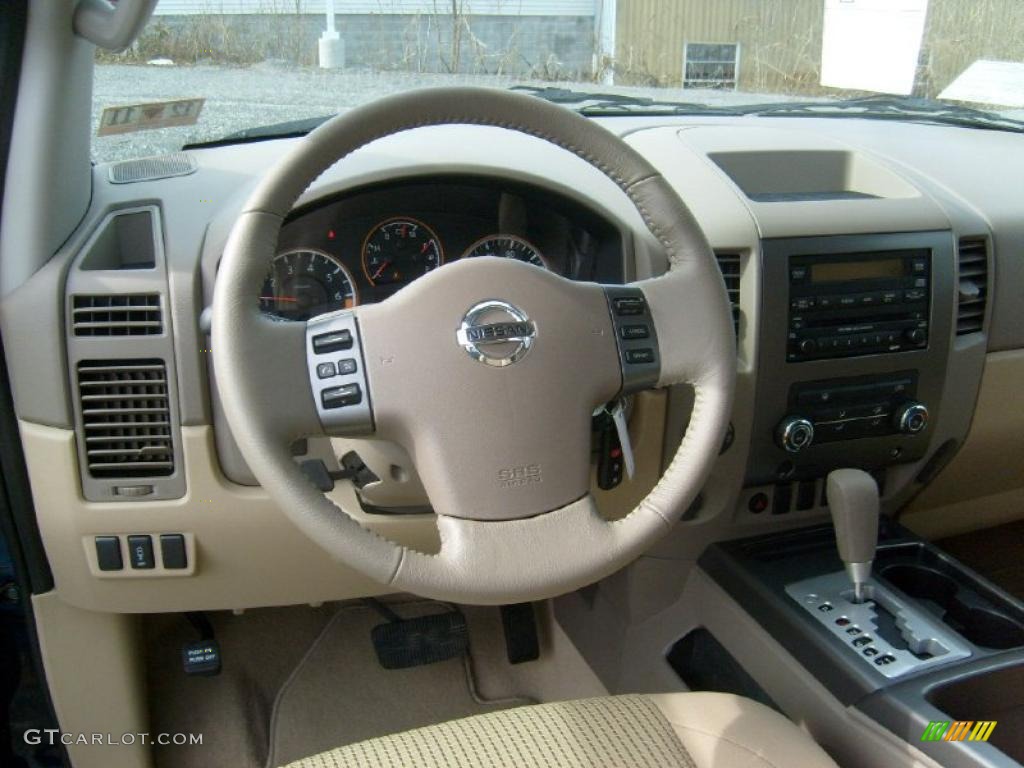 2011 Nissan Titan SV King Cab 4x4 Almond Steering Wheel Photo #46023313