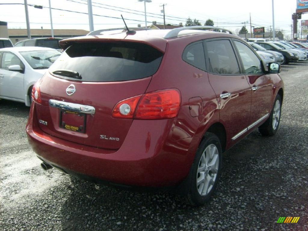 2011 Rogue SL AWD - Cayenne Red / Gray photo #8