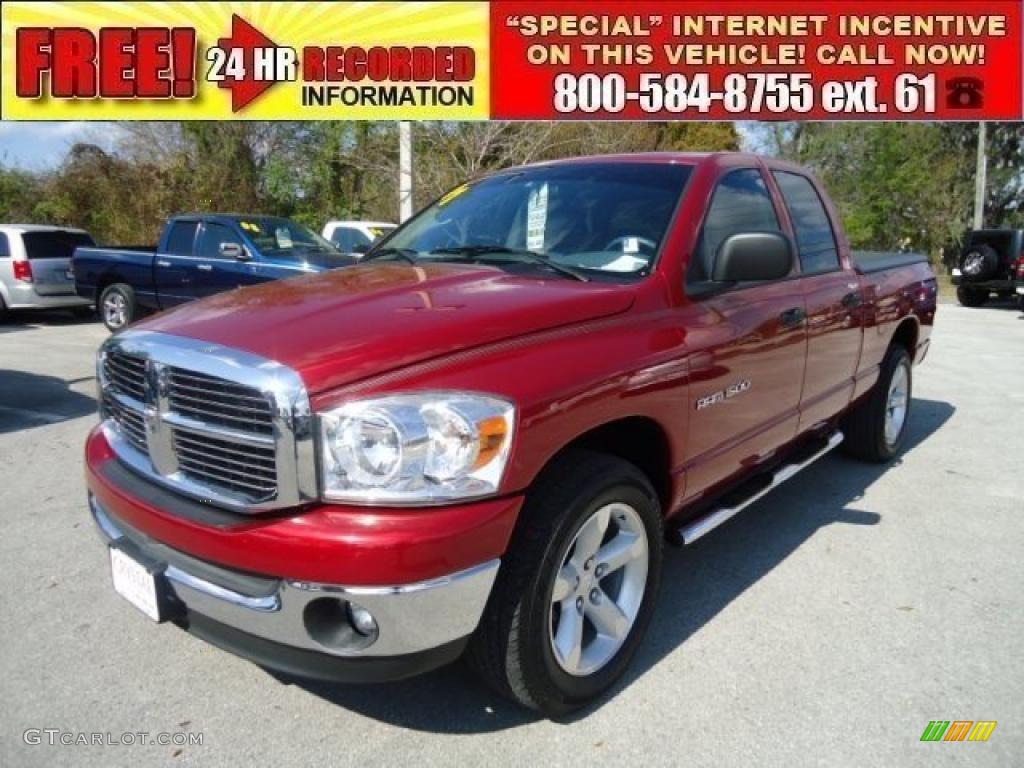 2007 Ram 1500 ST Quad Cab - Inferno Red Crystal Pearl / Medium Slate Gray photo #1