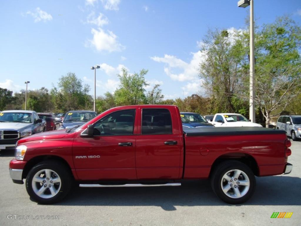 2007 Ram 1500 ST Quad Cab - Inferno Red Crystal Pearl / Medium Slate Gray photo #2