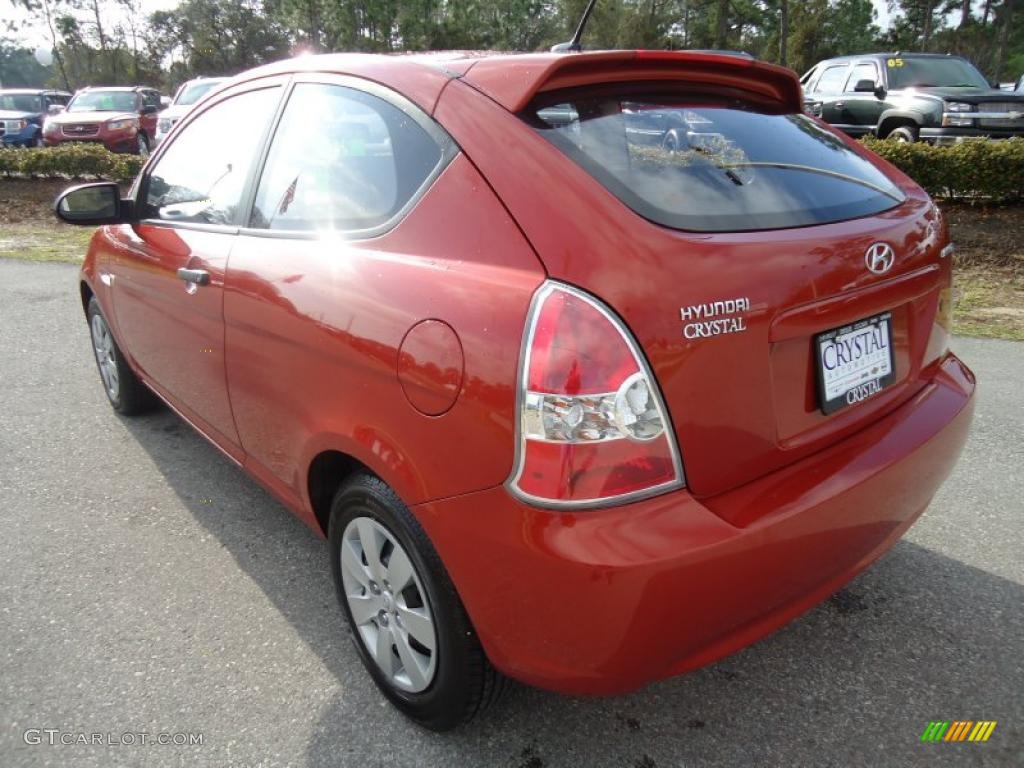 2009 Accent GS 3 Door - Tango Red / Black photo #3