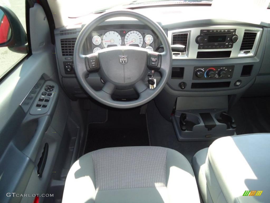 2007 Ram 1500 ST Quad Cab - Inferno Red Crystal Pearl / Medium Slate Gray photo #9