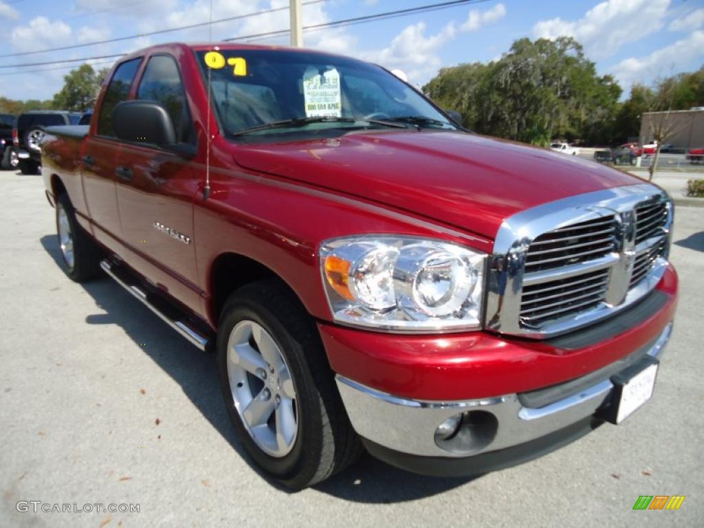 2007 Ram 1500 ST Quad Cab - Inferno Red Crystal Pearl / Medium Slate Gray photo #13