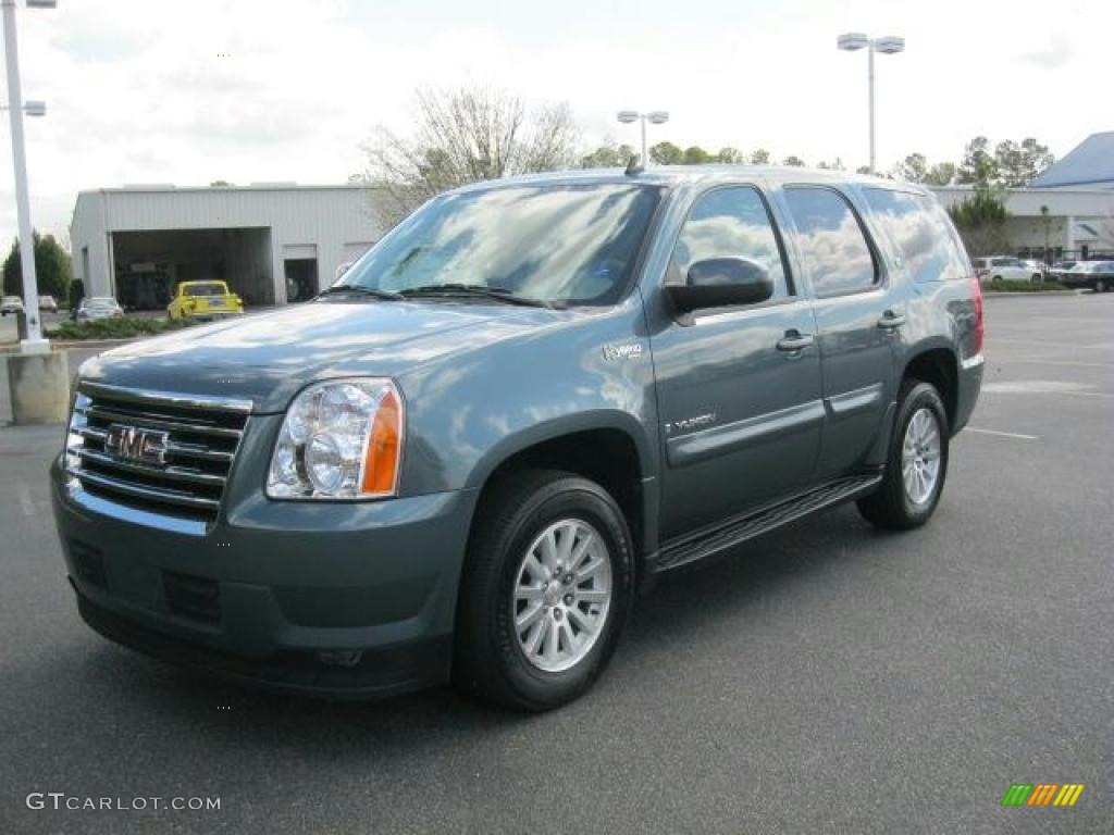 2009 Yukon Hybrid - Stealth Gray Metallic / Light Titanium photo #29