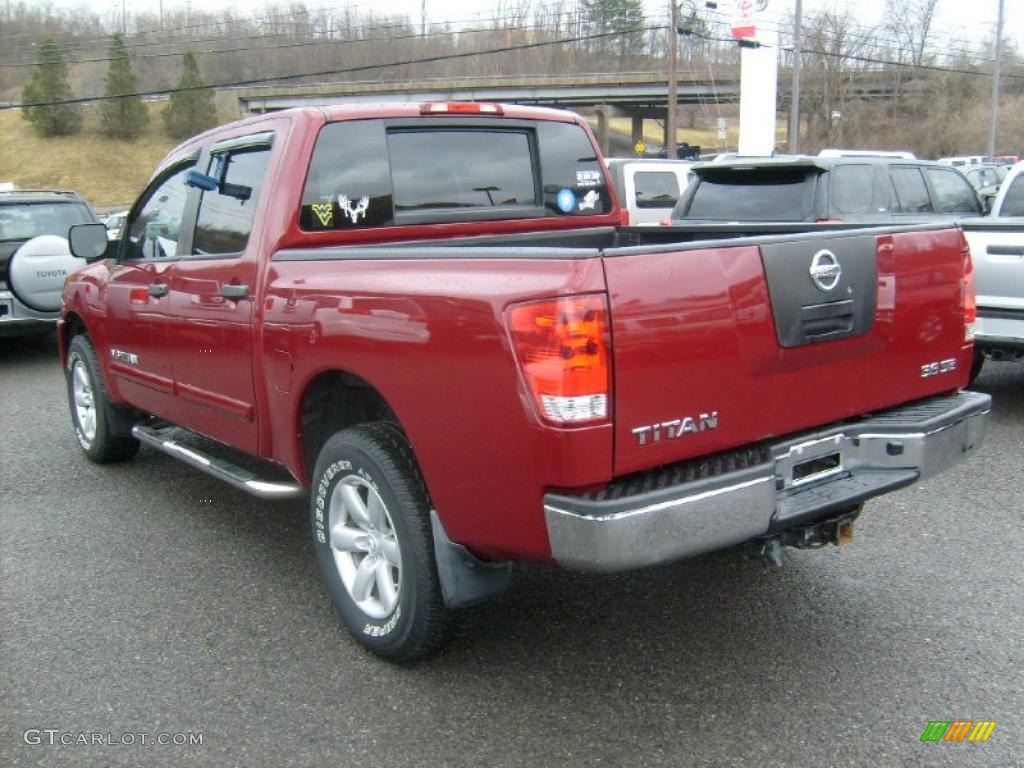 Red Brawn 2008 Nissan Titan SE Crew Cab 4x4 Exterior Photo #46026754