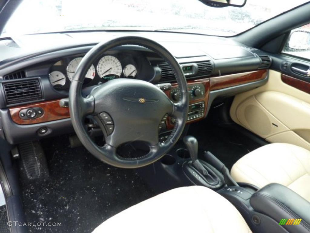 Black/Beige Interior 2002 Chrysler Sebring Limited Convertible Photo #46027396