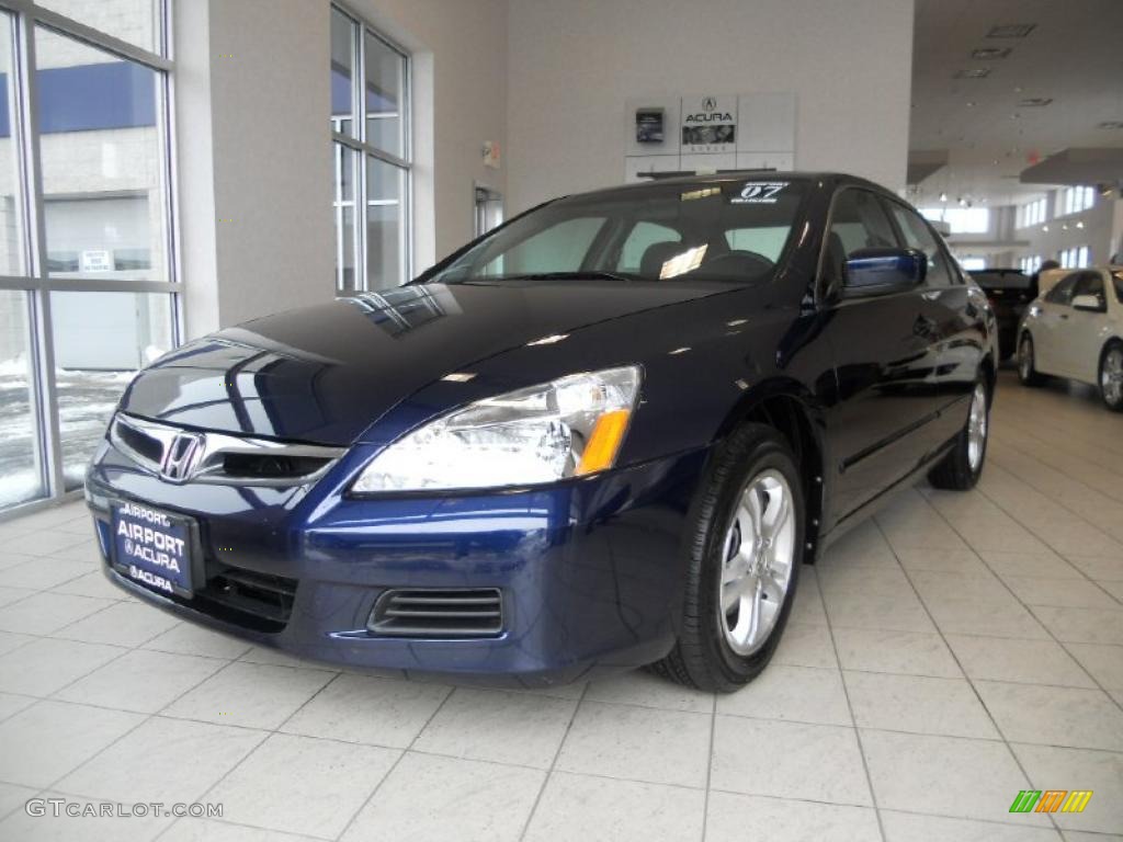 2007 Accord EX Sedan - Royal Blue Pearl / Black photo #1