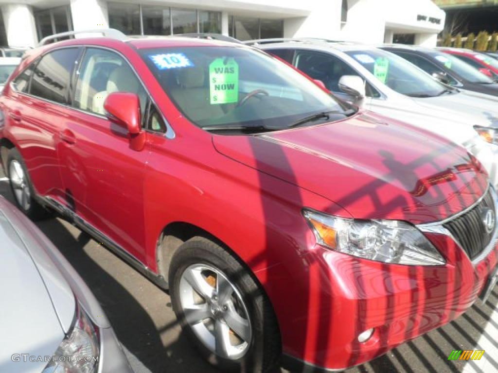 2010 RX 350 AWD - Matador Red Mica / Parchment/Brown Walnut photo #3