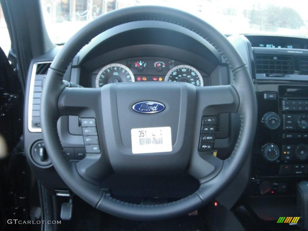 2011 Ford Escape Limited Charcoal Black Steering Wheel Photo #46033179