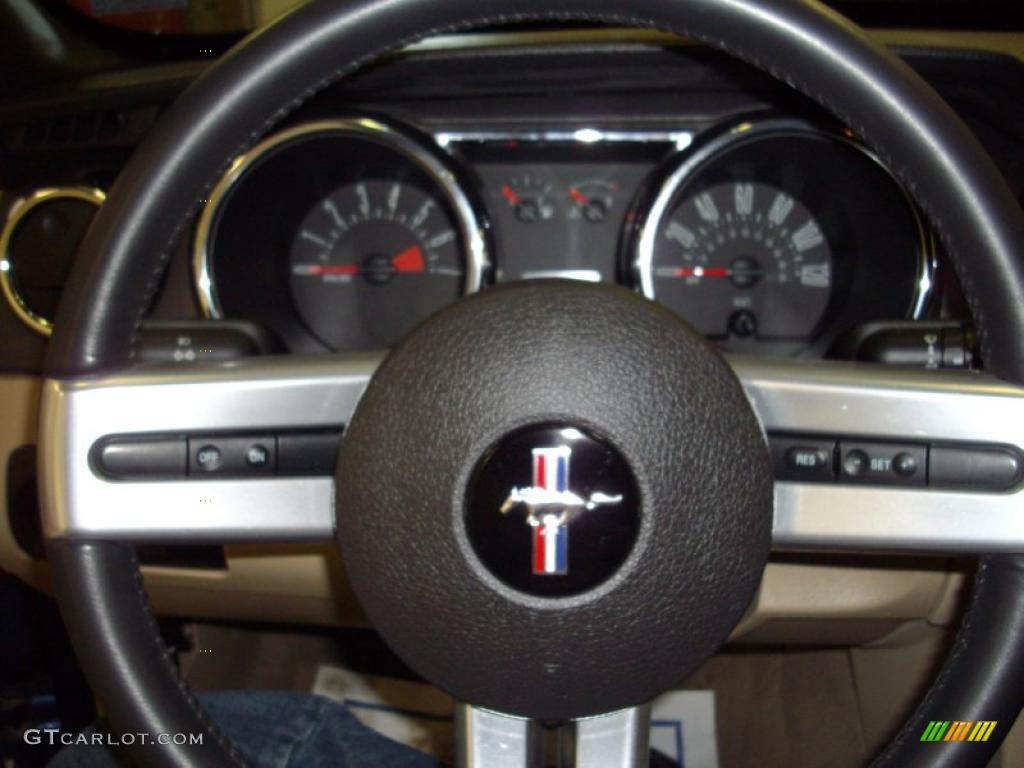 2009 Mustang V6 Convertible - Vista Blue Metallic / Medium Parchment photo #16