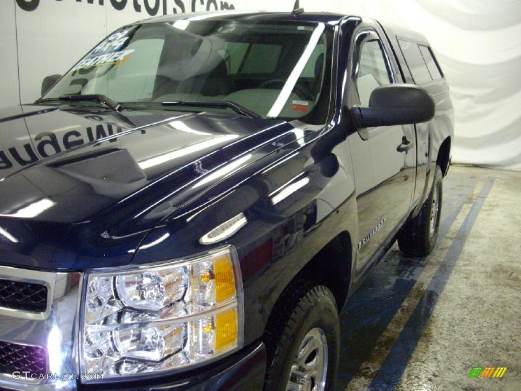 2009 Silverado 1500 LS Regular Cab 4x4 - Imperial Blue Metallic / Dark Titanium photo #3