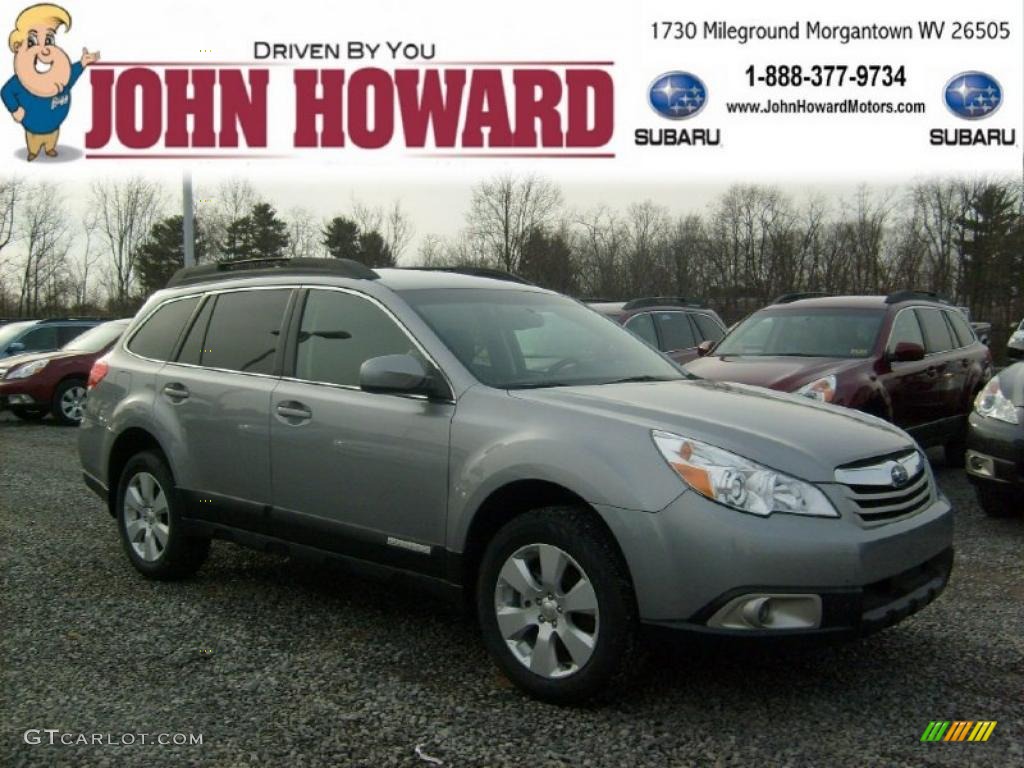 2011 Outback 2.5i Premium Wagon - Steel Silver Metallic / Off Black photo #1