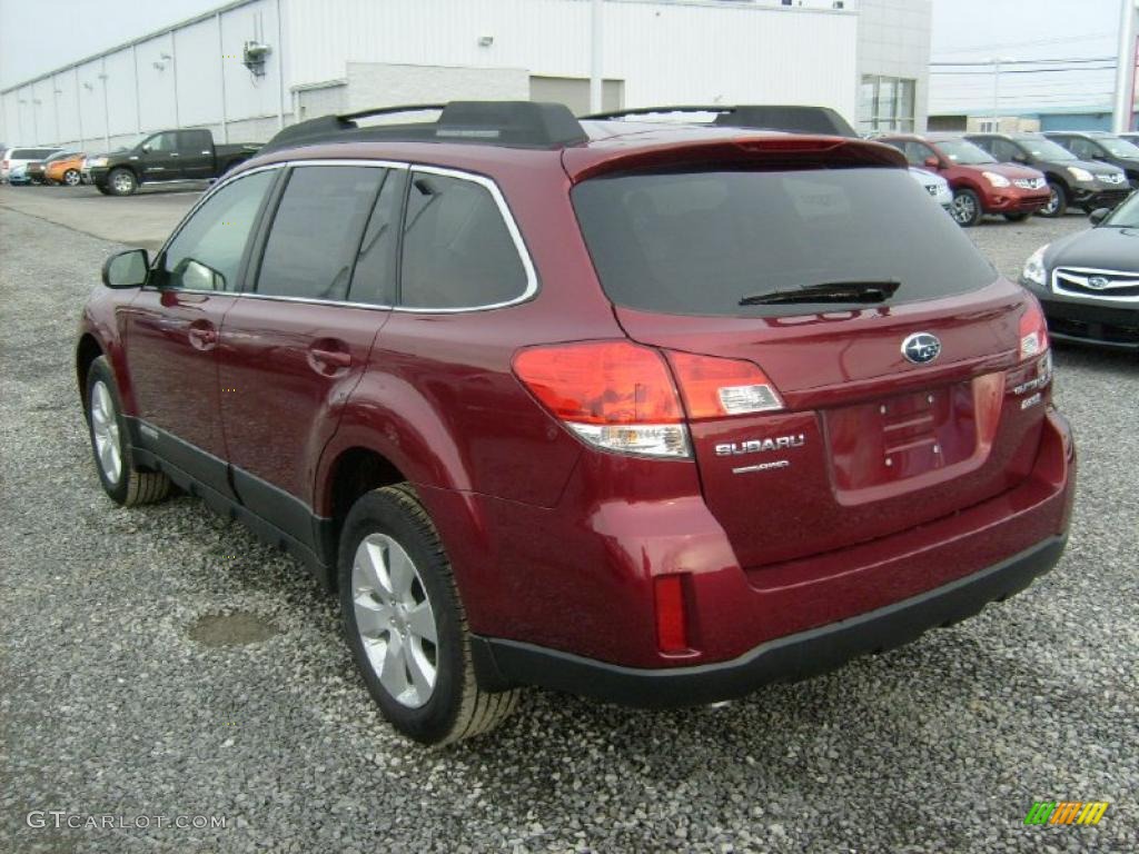 2011 Outback 2.5i Premium Wagon - Ruby Red Pearl / Warm Ivory photo #9
