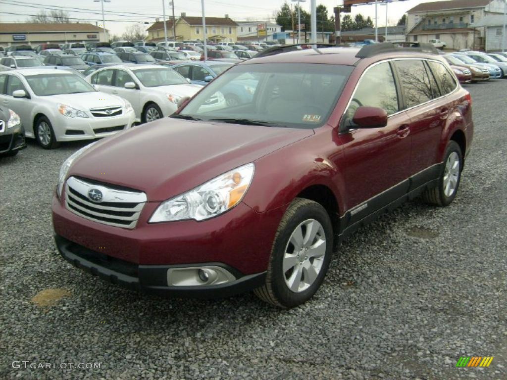 2011 Outback 2.5i Premium Wagon - Ruby Red Pearl / Warm Ivory photo #10