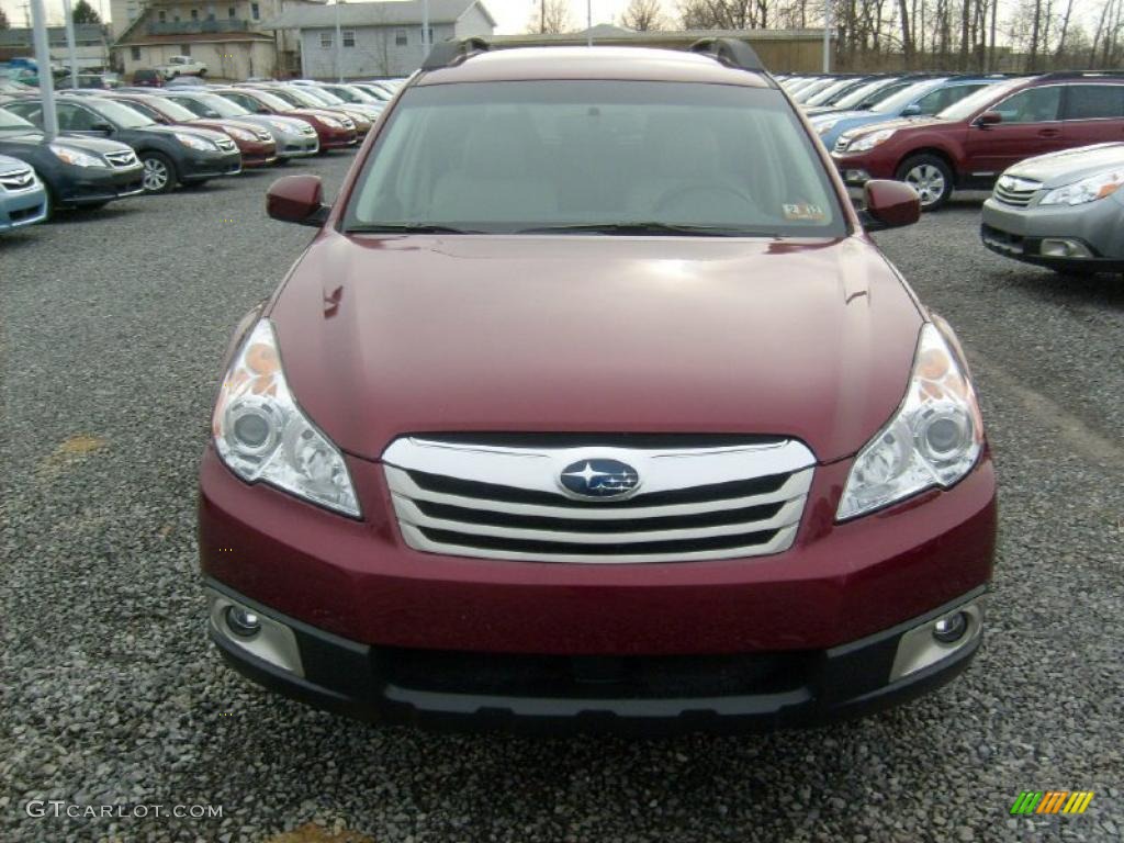 2011 Outback 2.5i Premium Wagon - Ruby Red Pearl / Warm Ivory photo #11