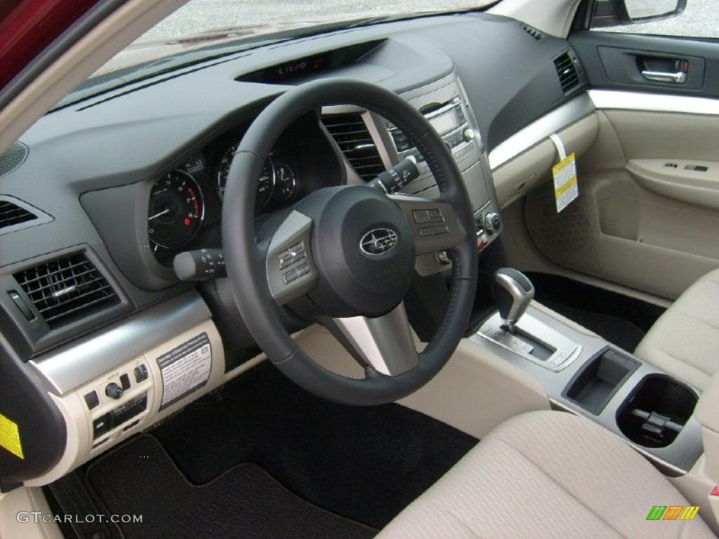 2011 Outback 2.5i Premium Wagon - Ruby Red Pearl / Warm Ivory photo #13