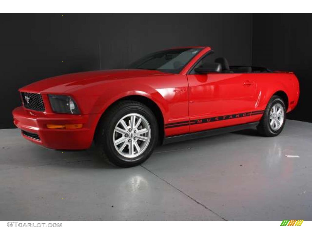2007 Mustang V6 Premium Convertible - Torch Red / Medium Parchment photo #1