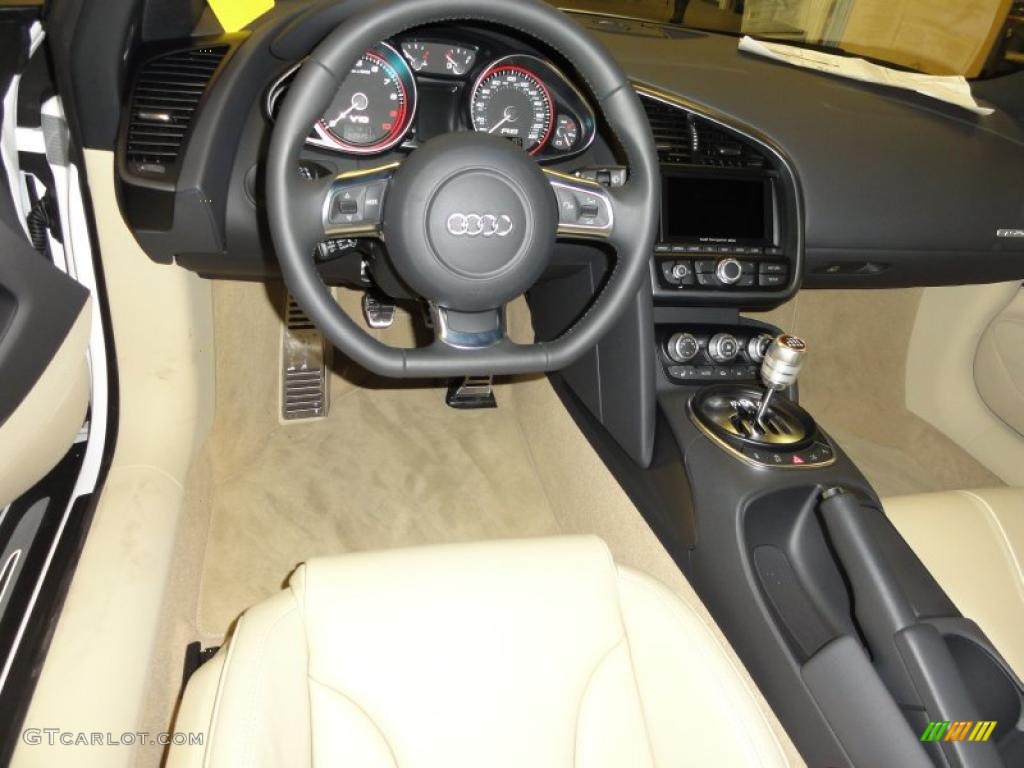 2011 Audi R8 5.2 FSI quattro Luxor Beige Nappa Leather Dashboard Photo #46040386