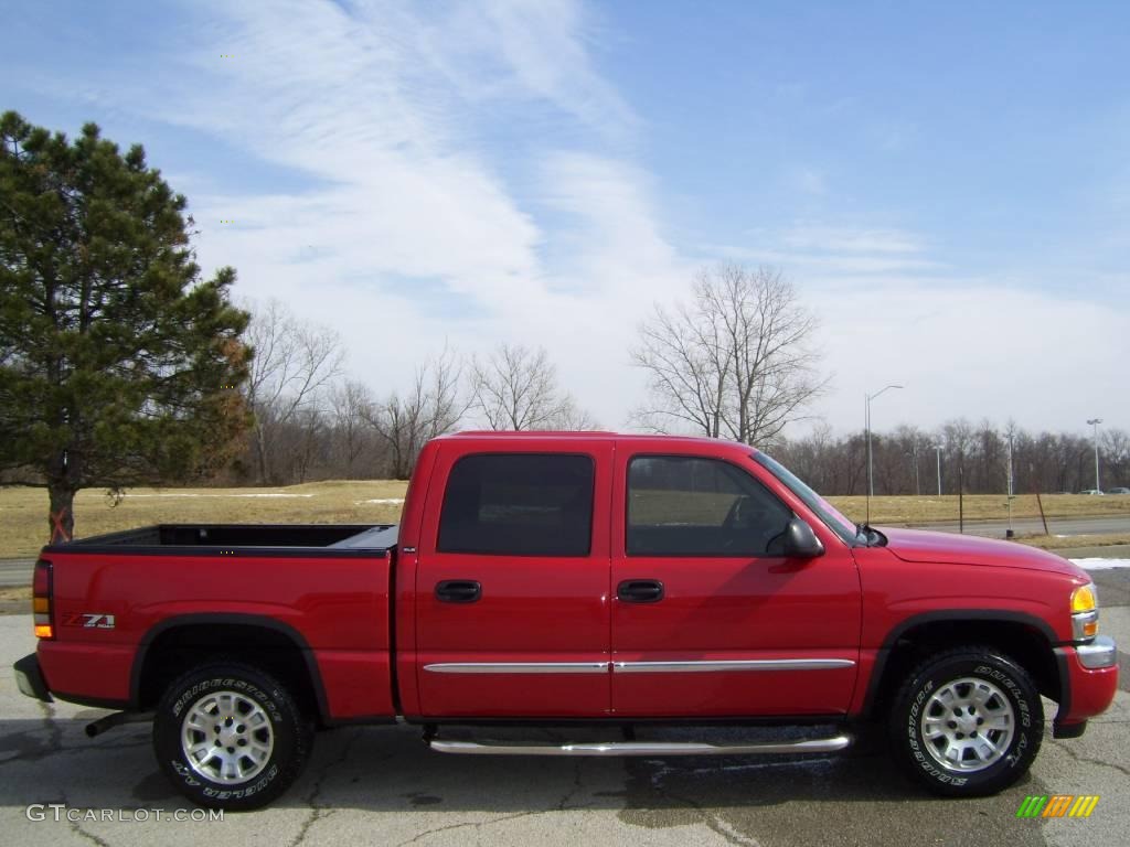 2006 Sierra 1500 SLE Crew Cab 4x4 - Fire Red / Pewter photo #1